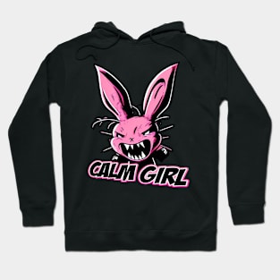 Calm Girl Rabbit Design Hoodie